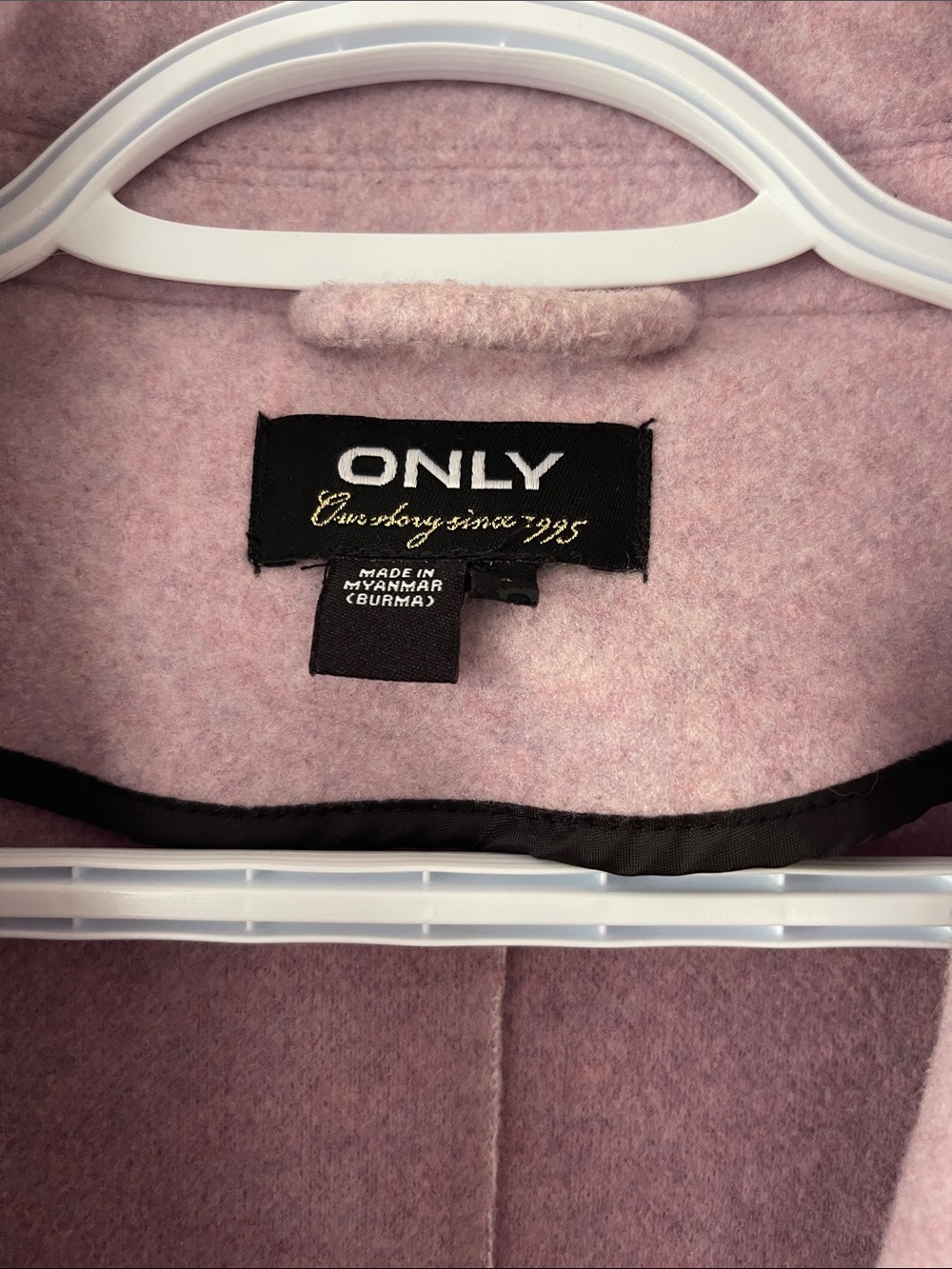 ONLY Blush Pink Single-Breasted Wool-Blend Pea Coat - Picture 3 of 5